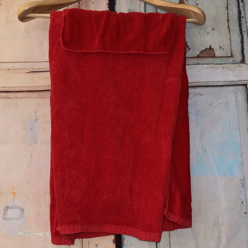 VTG Red Angel Embroidered bath Towel Set Christmas - holiday - festive